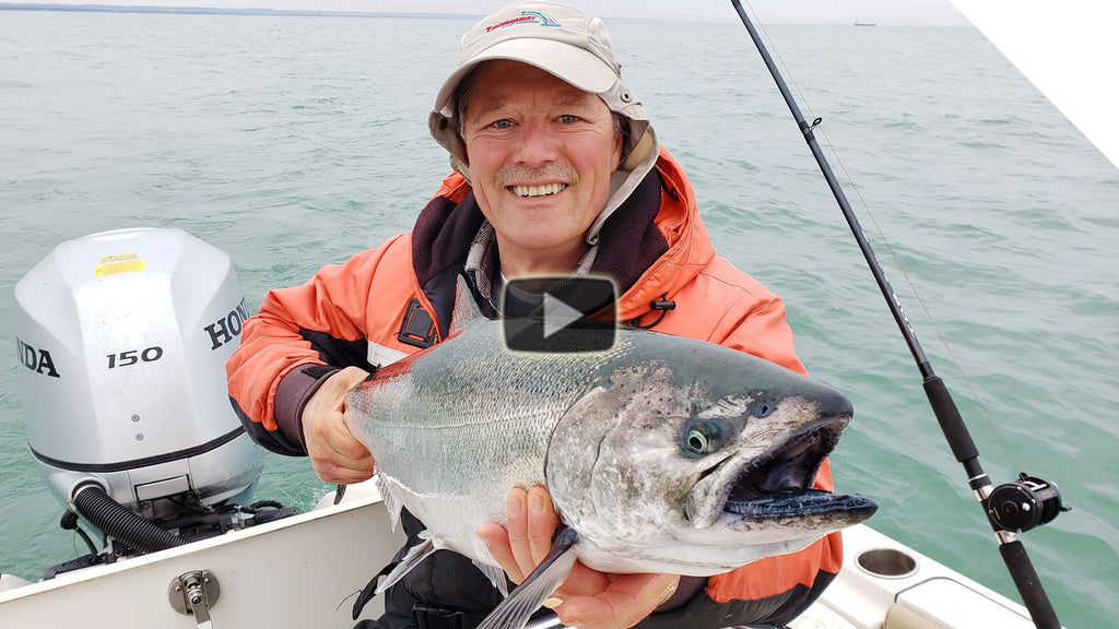 Trolling for Mighty King Salmon - lead core, planer board, and jet diver
