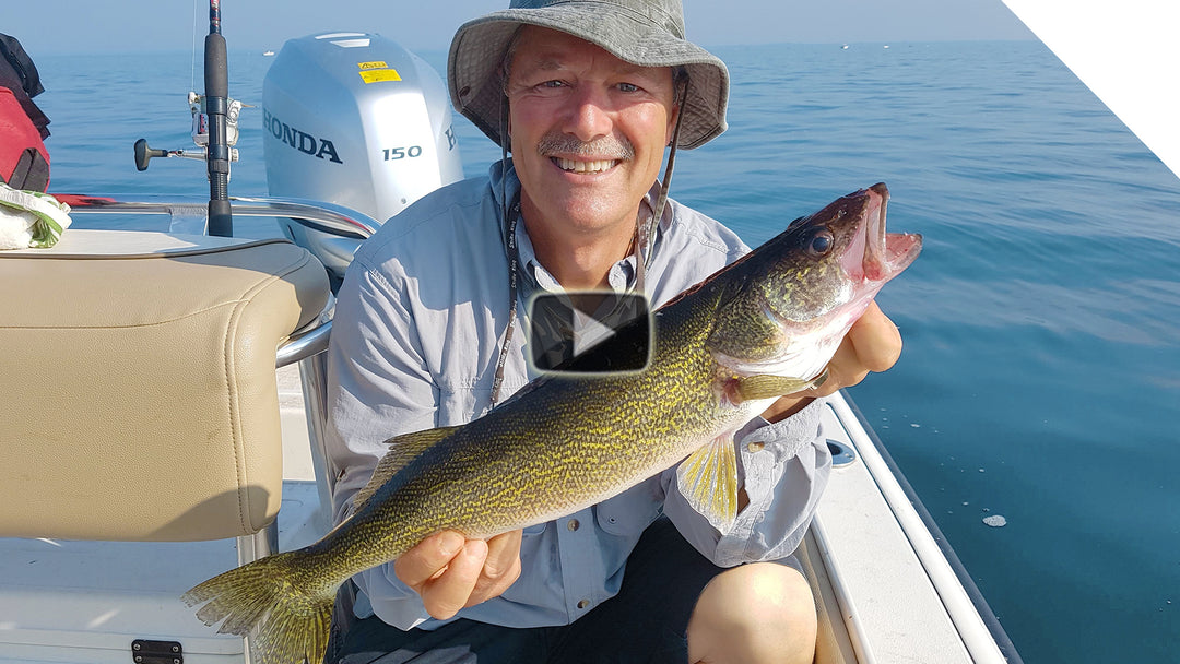 Trolling for walleye with nightcrawlers