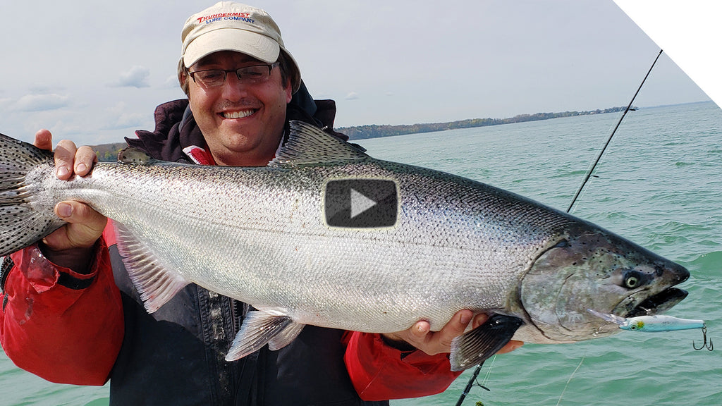 Flat line trolling for salmon in Lake Ontario
