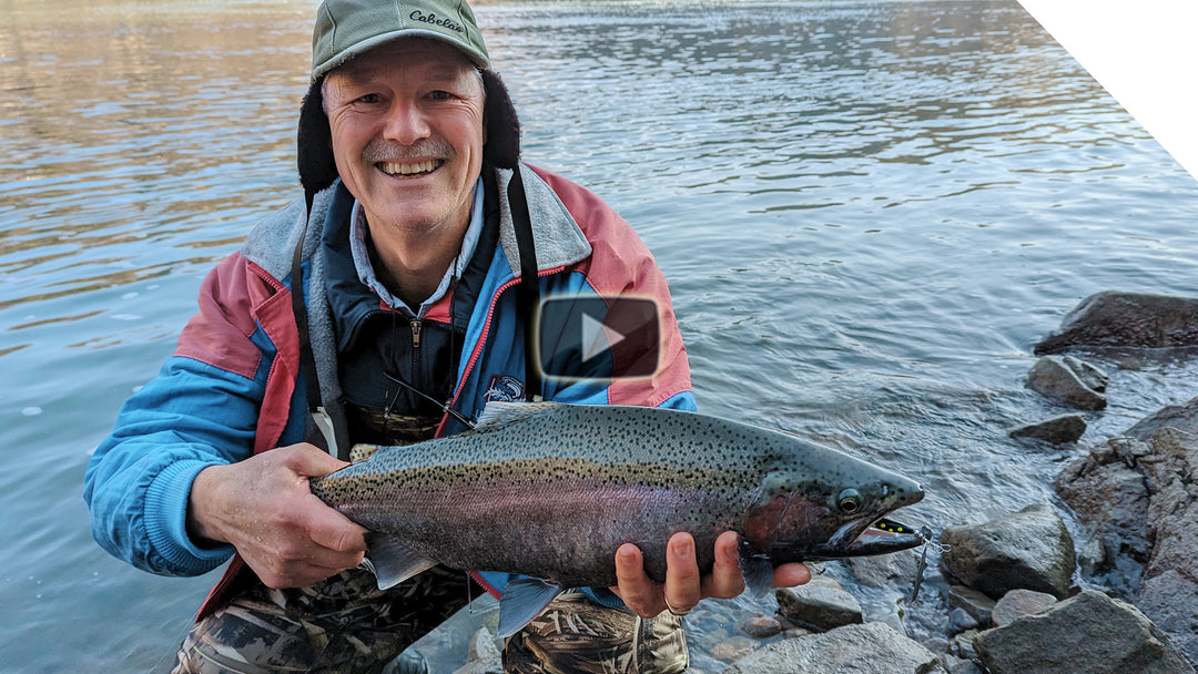 Steelhead fishing from shore using Stingeye Spinner