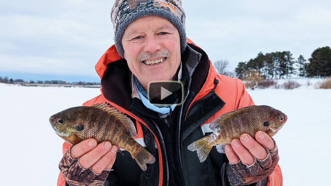 Catching panfish through the ice with the Stingnose