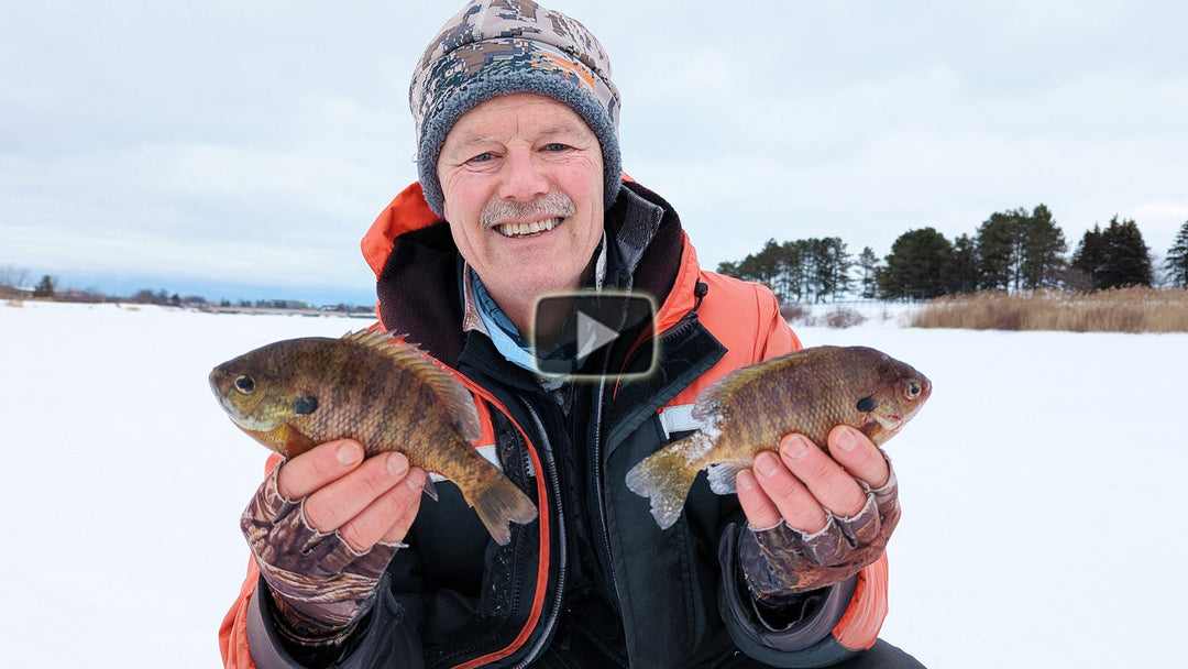 Ice fishing in a hut - panfish
