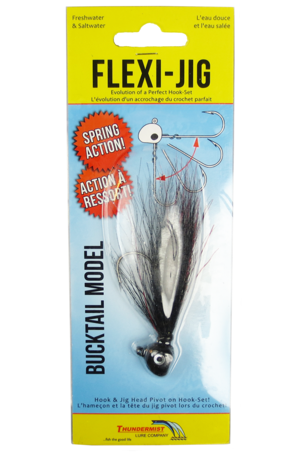Flexi-Jig 3/8oz / Black with Black/Black/Red Bucktail
