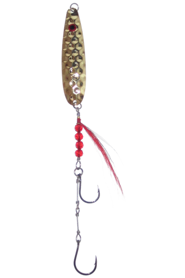 august sarrimaa fishing lures SS Viper Spoon SS40 / Bucktail / Bleeding Pearl Chartreuse