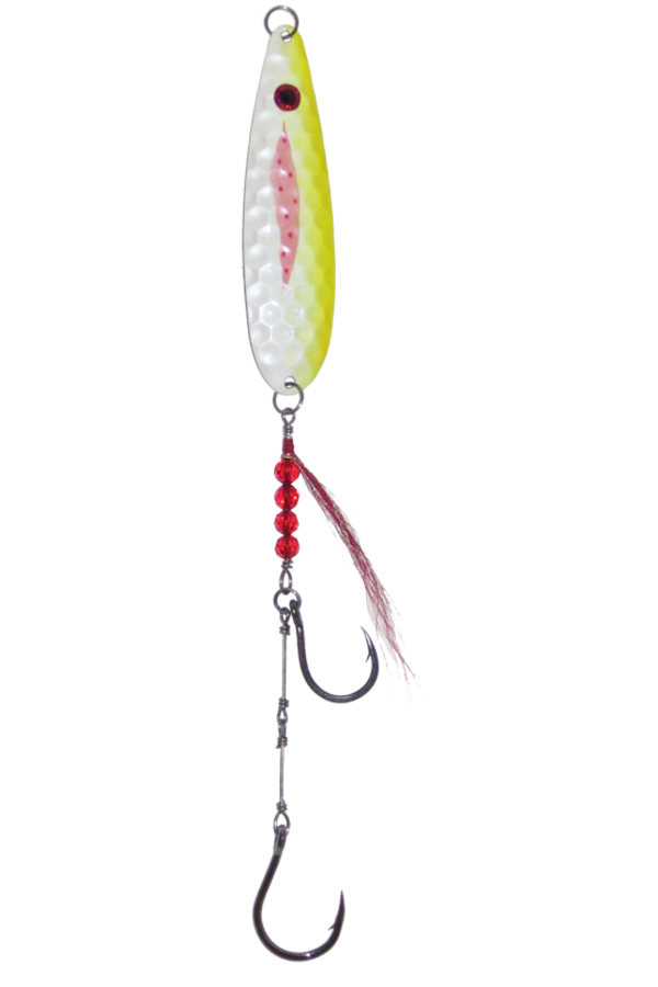 ebay can i ship fishing lures internationally SS Viper Spoon SS40 / Bucktail / Bleeding Pearl Chartreuse