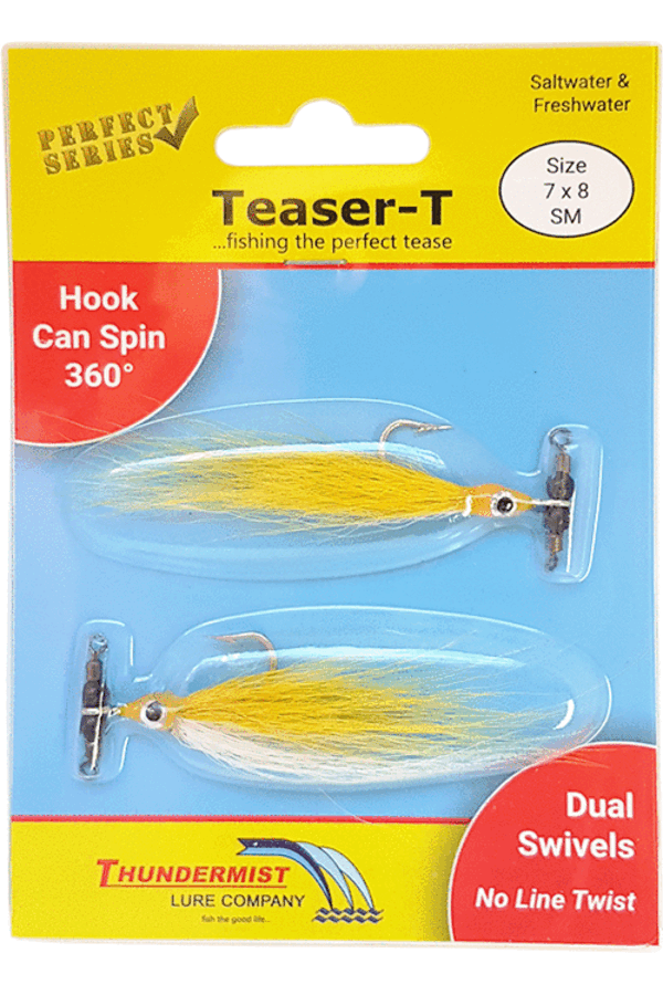360 fishing lure Teaser-T 7x8 (Small) / Yellow/White
